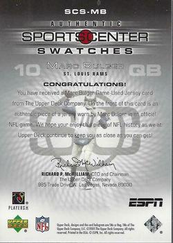 2005 Upper Deck ESPN - SportsCenter Swatches #SCS-MB Marc Bulger Back