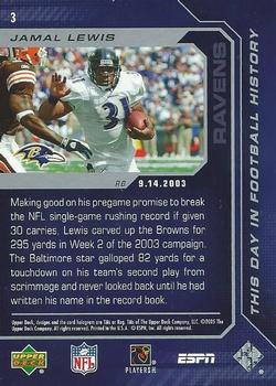 2005 Upper Deck ESPN - This Day in Football History #3 Jamal Lewis Back