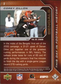 2005 Upper Deck ESPN - This Day in Football History #7 Corey Dillon Back