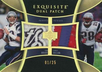 2005 Upper Deck Exquisite Collection - Patch Duals #E2P-BD Tom Brady / Corey Dillon Front