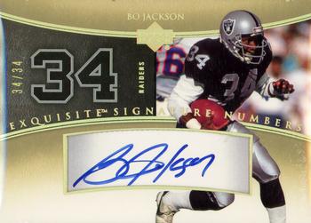 2005 Upper Deck Exquisite Collection - Signature Numbers #SN-BJ Bo Jackson Front