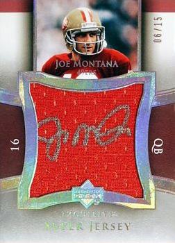 2005 Upper Deck Exquisite Collection - Super Jersey Autographs #SJS-JM Joe Montana Front