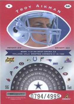 1997 Pinnacle Totally Certified #6 Troy Aikman Back