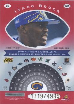 1997 Pinnacle Totally Certified #29 Isaac Bruce Back