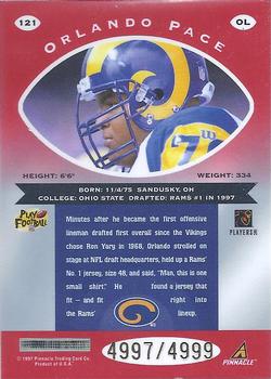 1997 Pinnacle Totally Certified #121 Orlando Pace Back
