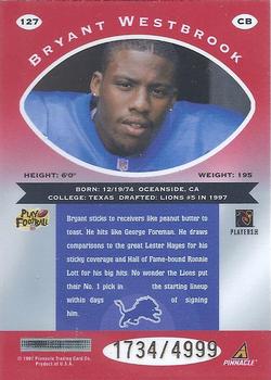 1997 Pinnacle Totally Certified #127 Bryant Westbrook Back