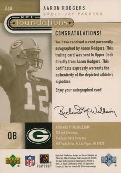 2005 Upper Deck Foundations - Exclusive Gold #260 Aaron Rodgers Back