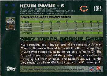 2007 Topps - Chicago Bears #3 Kevin Payne Back