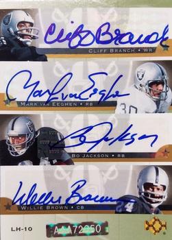 2005 Upper Deck Legends - Legendary Heritage Autographs #LH-10 Ken Stabler / Dave Casper / Marcus Allen / George Blanda / Cliff Branch / Mark Van Eeghen / Bo Jackson / Willie Brown Back