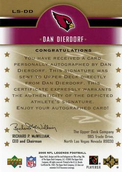 2005 Upper Deck Legends - Legendary Signatures #LS-DD Dan Dierdorf Back