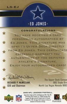 2005 Upper Deck Legends - Legendary Signatures #LS-EJ Ed Too Tall Jones Back