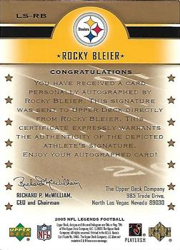 2005 Upper Deck Legends - Legendary Signatures #LS-RB Rocky Bleier Back
