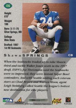 1997 Pinnacle X-Press #136 Shawn Springs Back