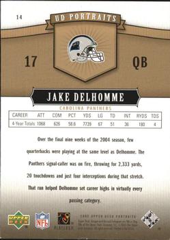 2005 Upper Deck Portraits - Gold #14 Jake Delhomme Back
