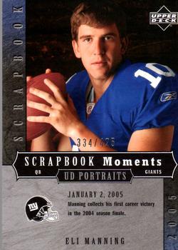 2005 Upper Deck Portraits - Scrapbook Moments #22 Eli Manning Front