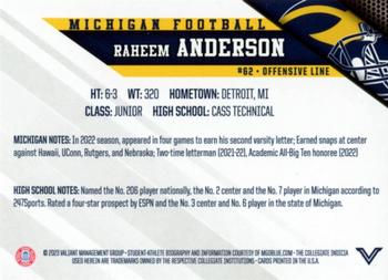 2023 Valiant Michigan Wolverines #NNO Raheem Anderson Back