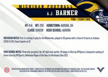 2023 Valiant Michigan Wolverines #NNO A.J. Barner Back