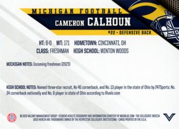 2023 Valiant Michigan Wolverines #NNO Cameron Calhoun Back