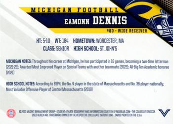 2023 Valiant Michigan Wolverines #NNO Eamonn Dennis Back