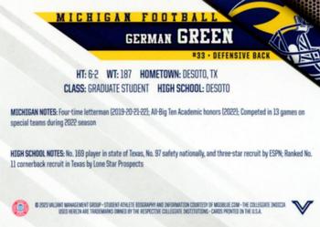 2023 Valiant Michigan Wolverines #NNO German Green Back