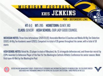 2023 Valiant Michigan Wolverines #NNO Kris Jenkins Back