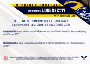 2023 Valiant Michigan Wolverines #NNO Alessandro Lorenzetti Back