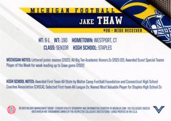 2023 Valiant Michigan Wolverines #NNO Jake Thaw Back