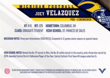 2023 Valiant Michigan Wolverines #NNO Joey Velazquez Back