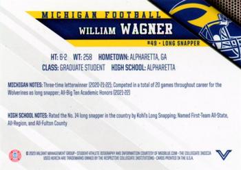 2023 Valiant Michigan Wolverines #NNO William Wagner Back