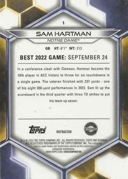 2023 Bowman Best University - Refractor #1 Sam Hartman Back