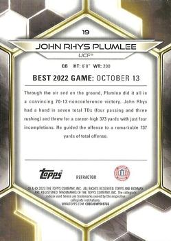 2023 Bowman Best University - Refractor #19 John Rhys Plumlee Back