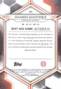 2023 Bowman Best University - Sparkle Refractor #66 Damien Martinez Back