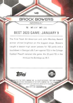 2023 Bowman Best University - Blue Refractor #48 Brock Bowers Back