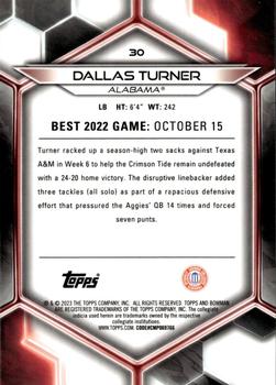 2023 Bowman Best University - Yellow Refractor #30 Dallas Turner Back