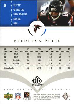 2005 Upper Deck Reflections - Blue #6 Peerless Price Back