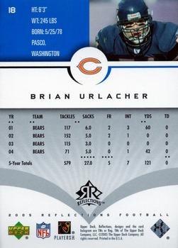 2005 Upper Deck Reflections - Blue #18 Brian Urlacher Back