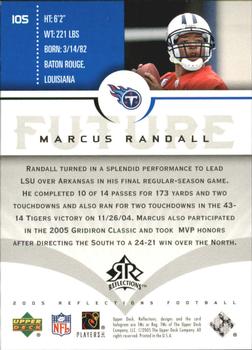 2005 Upper Deck Reflections - Blue #105 Marcus Randall Back