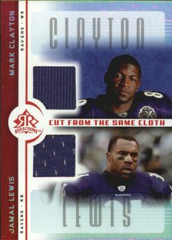 2005 Upper Deck Reflections - Cut from the Same Cloth Red #CC-CJ Mark Clayton / Jamal Lewis Front