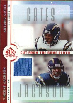 2005 Upper Deck Reflections - Cut from the Same Cloth Red #CC-GJ Antonio Gates / Vincent Jackson Front