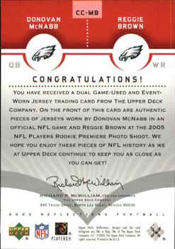 2005 Upper Deck Reflections - Cut from the Same Cloth Red #CC-MB Donovan McNabb / Reggie Brown Back