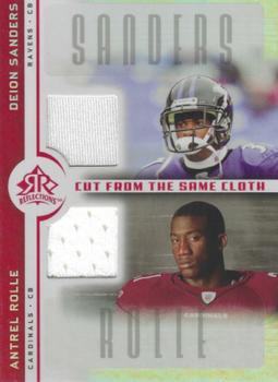 2005 Upper Deck Reflections - Cut from the Same Cloth Red #CC-SR Deion Sanders / Antrel Rolle Front