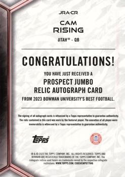 2023 Bowman Best University - Prospect Jumbo Relic Autographs #JRA-CR Cam Rising Back