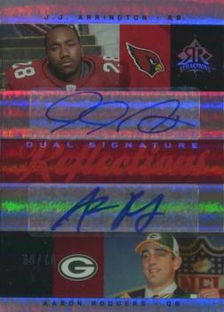 2005 Upper Deck Reflections - Dual Signature Reflections Red #DS-AR J.J. Arrington / Aaron Rodgers Front