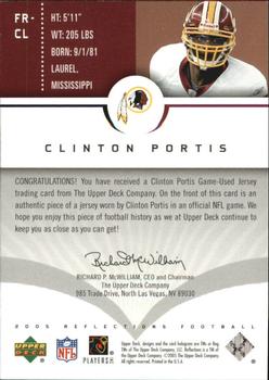 2005 Upper Deck Reflections - Fabric Reflections #FR-CL Clinton Portis Back