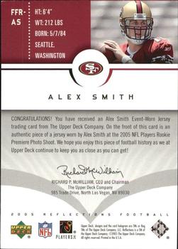 2005 Upper Deck Reflections - Future Fabric Reflections #FFR-AS Alex Smith Back