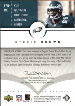 2005 Upper Deck Reflections - Future Fabric Reflections #FFR-RE Reggie Brown Back