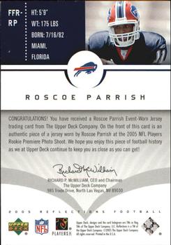 2005 Upper Deck Reflections - Future Fabric Reflections #FFR-RP Roscoe Parrish Back