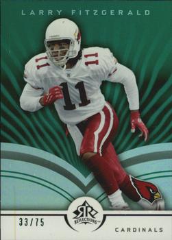 2005 Upper Deck Reflections - Green #1 Larry Fitzgerald Front
