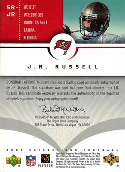 2005 Upper Deck Reflections - Signature Reflections Red #SR-JR J.R. Russell Back