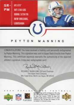2005 Upper Deck Reflections - Signature Reflections Red #SR-PM Peyton Manning Back